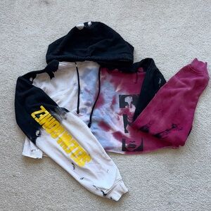 Authentic Limited Edition: Selena Gomez Tie-Dye Graphic Cropped Hoodie